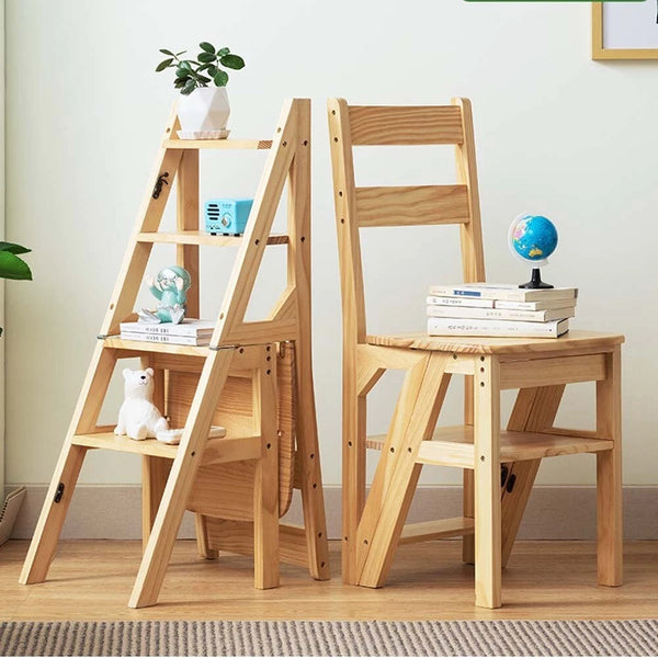 Folding Step Ladder Chair 4 Tier Multifunctional Plant Stand Ladder Stool Shelf - Image 4