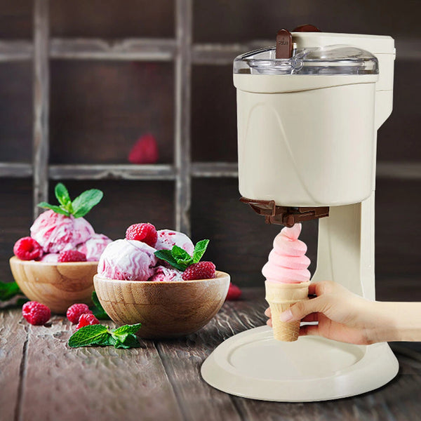 1L Automatic Small Soft Ice Cream Cones Maker Household DIY Ice Cream Roll Maker