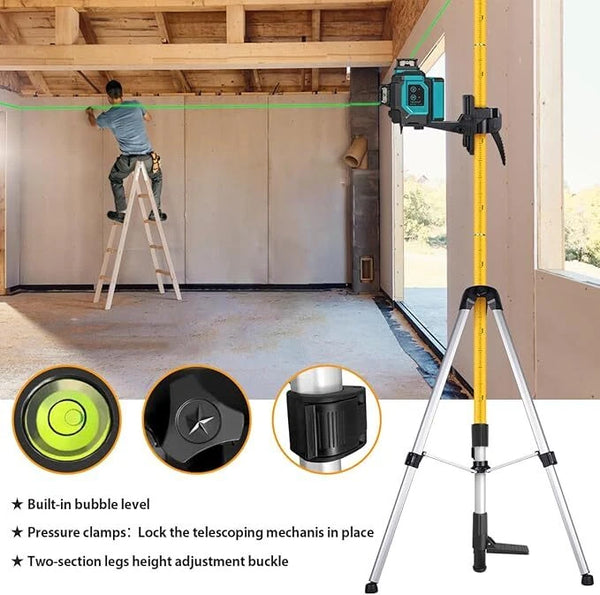 12 Ft/3.7m Adjustable Telescoping Pole for Rotary Line Lasers level AU STOCK