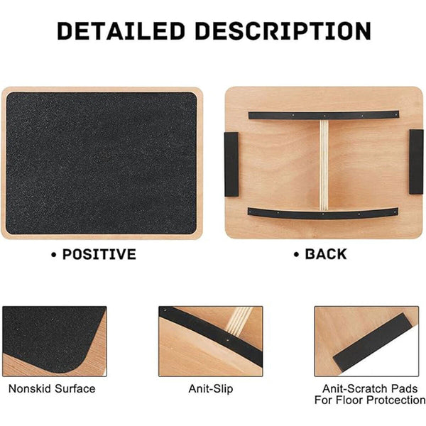 Non-Slip Wooden Slant Board Incline Balance Board Calf Stretcher Gym Exercise