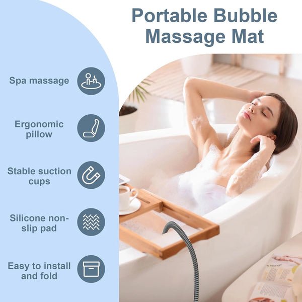 AIWFL Bath Spa Massage Mat, Bubble Bath Mat, 6-Speed Adjustable Massage with Remote - Image 6