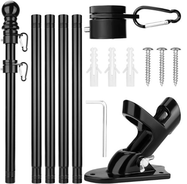 1.8M Telescopic Flag Pole Australian Flagpole Ball Flag Top Kit Holder Aluminum