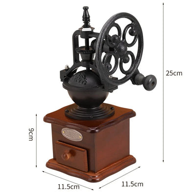 Burr Coffee Grinder Wooden Manual Coffee Grinder Classic French Coffee Milling - Image 3