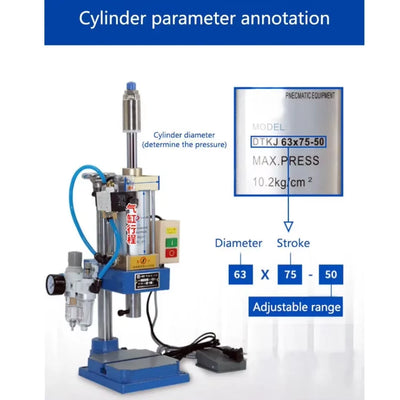 Desktop Pneumatic Punch Press Machine for Electronics Hardware Manufacturing - Image 3