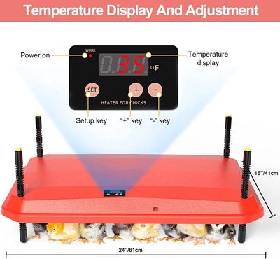 24"x16" Chicken Coop Heater Chick Brooder Heating Plate Duck Poultry Warmer - Image 2