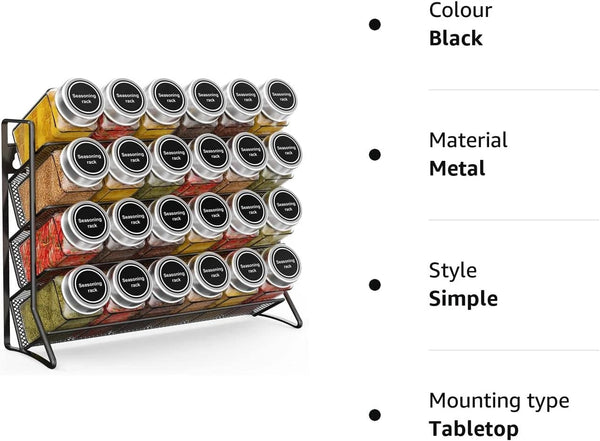 2 Packs Kitchen Spice Rack Organizer Storage Shelf Cabinet Jar Holder Wall Mount