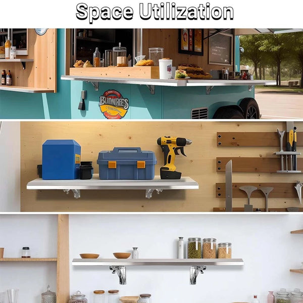 90x30 Wall Mount Shelving Stainless Steel Shelf For Food Truck BBQ working table - Image 8