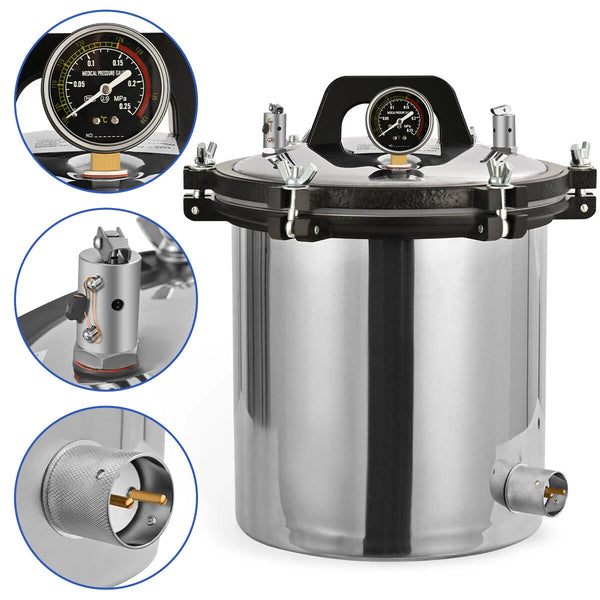 18L Steam Autoclave Sterilizer Sterilization Tattoo Dental Lab Medical Eqpt Tool