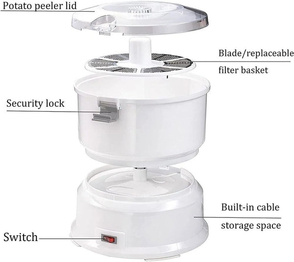 Electric Potato Peeler Commercial Automatic Peeler Suitable for 1.76 lb Potatoes - Image 6