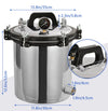 18L Steam Autoclave Sterilizer Sterilization Tattoo Dental Lab Medical Eqpt Tool