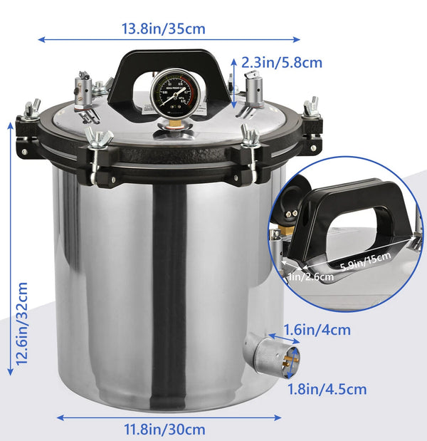 18L Steam Autoclave Sterilizer Sterilization Tattoo Dental Lab Medical Eqpt Tool