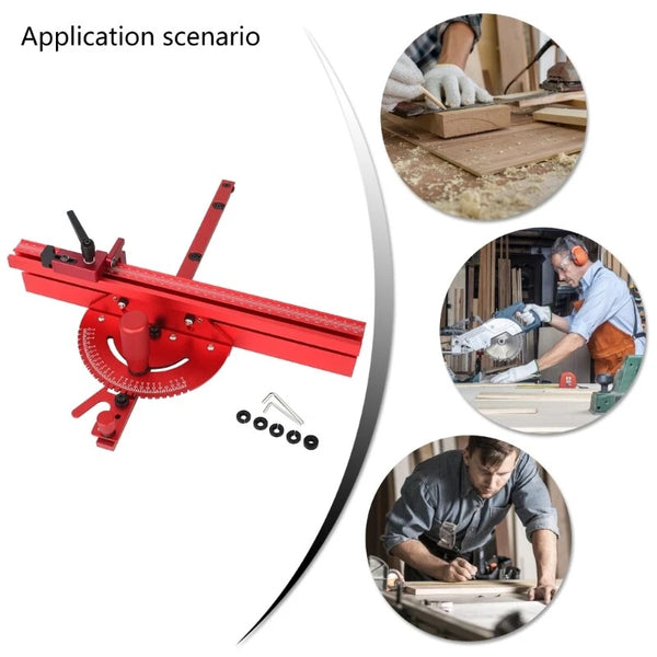 Table Saw Precision Miter Gauge For 30/45mm T Track With Miter Gauge Fence & Bar