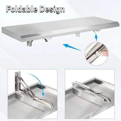 90x30 Wall Mount Shelving Stainless Steel Shelf For Food Truck BBQ working table - Image 2