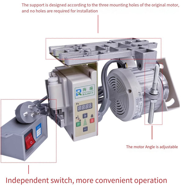 Industrial Brushless Sewing Machine Servo Motor & Controller 750W 200-6500RPM