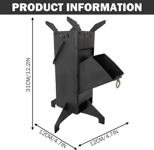 Rocket Stove Portable Wood Stove Fire Camping Stove for Outdoor Cooking Camping - Image 2