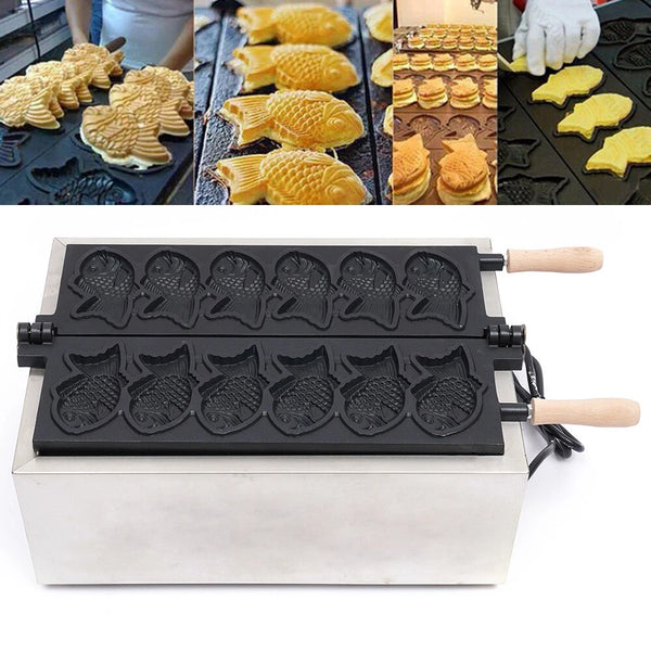 3000W Electric Taiyaki Machine Commercial Fish Shaped Waffle Maker Machine AU