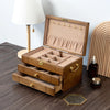 3-Tier Wooden Jewelry Box Jewelry Organizer Case Large Storage Box 29*19*17.5cm - Image 1