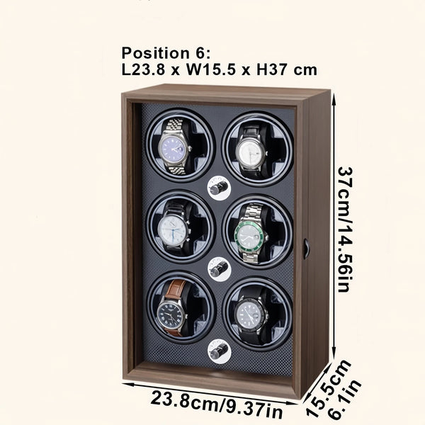 Watch Winder Automatic Watches Box 6 Watch Display Box 5 Rotation Modes - Image 3