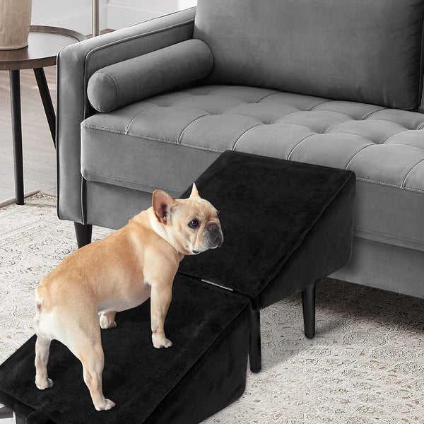 2-in-1 Ottoman Design Dog Ramp Split Dog Staircase Ramp For Dogs Cats Nonslip