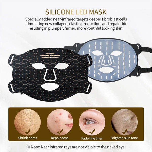 LED Facial Mask 4 Color Red Light Therapy Skin Care Photon Mask Rejuvenation - Image 5