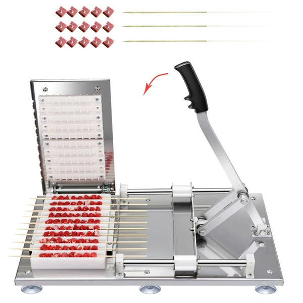 Manual Mutton Kebab Machine 10 Strings Stainless Steel BBQ Skewer String Machine