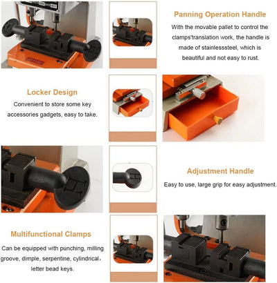368A Key Cutting Machine Universal Key Copy Tool Duplicating Locksmith Equipment