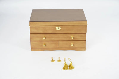 3-Tier Wooden Jewelry Box Jewelry Organizer Case Large Storage Box 29*19*17.5cm - Image 5