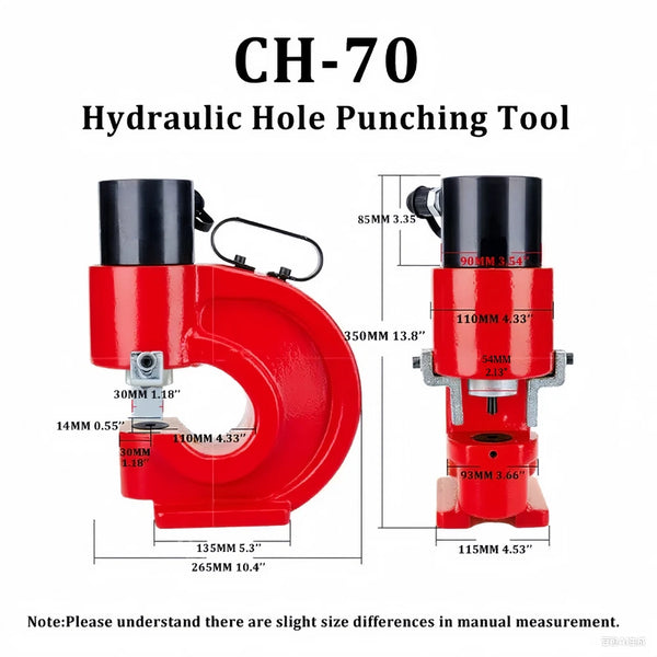 Hydraulic Hole Punching Tool CH-70 35T Hole Digger Punch for Iron Plate Copper