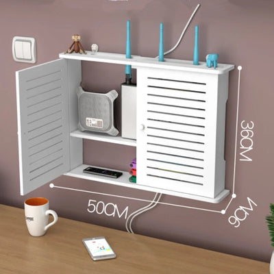 Wifi Router Storage Box Wall Mount Cable Board Bracket Wireless Panel Organizer - Image 2