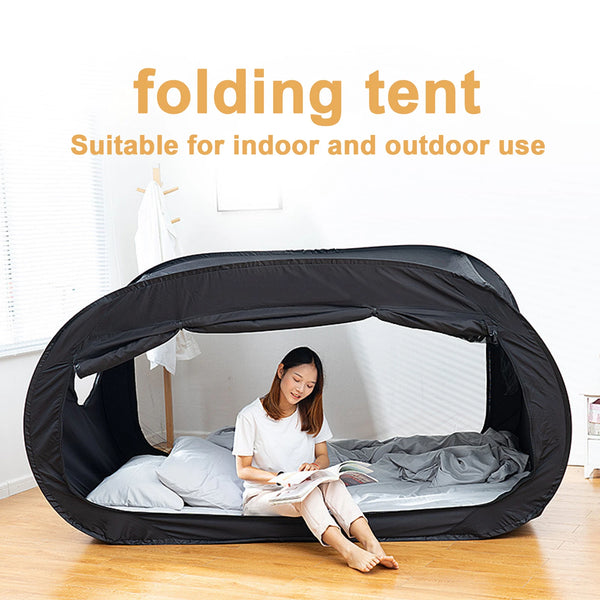 Portable Folding Tent Bed with Privacy Canopy for Camping Indoor & Outdoor Use
