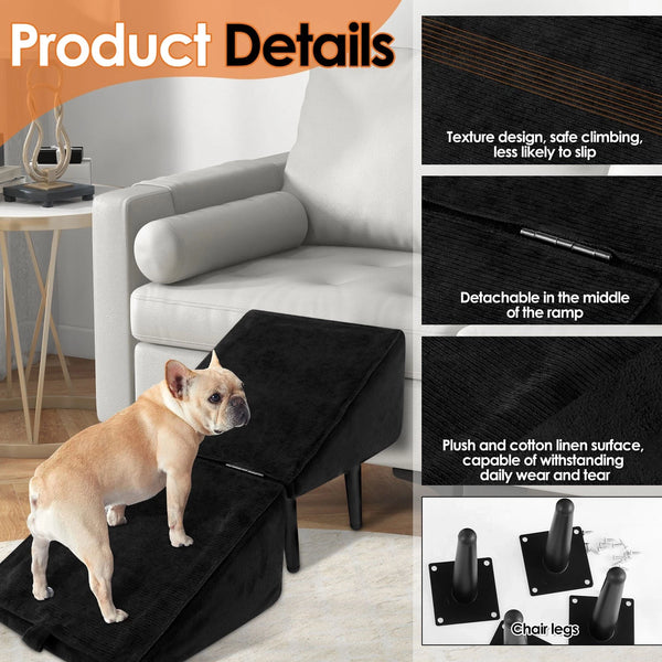 Dual-Purpose Ottoman Dog Ramp Split Dog Staircase Ramp For Dogs Cats Nonslip AU