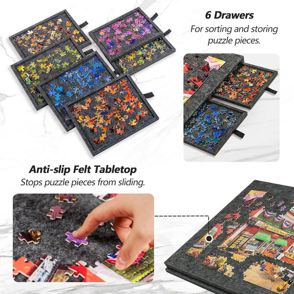 1000-2000 Pieces Tilting Jigsaw Puzzle Board with 2-in-1 Stand and Cover - Image 7