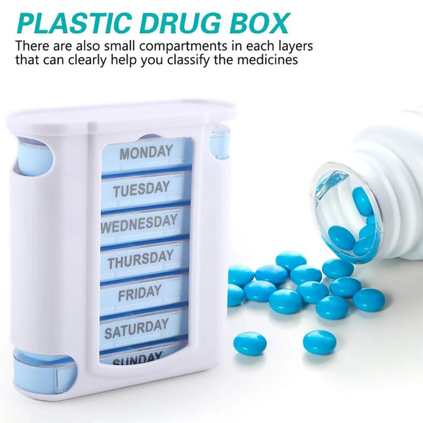 7Day Pill Box Medicine Storage Weekly Tablet Container Case Organizer Dispenser