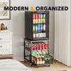 Mini Fridge Stand Mobile Refrigerator Shelf Stand Table with Lockable Wheels - Image 1