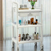 Beauty Trolley Cart with Wheel Esthetician Cart with Handrail, Bucket and Drawer