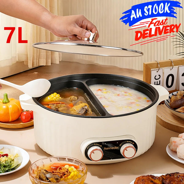 7L Electric Hot pot with Divider Dual Control Cooker Yuanyang Hot Pot 2000W - Image 1