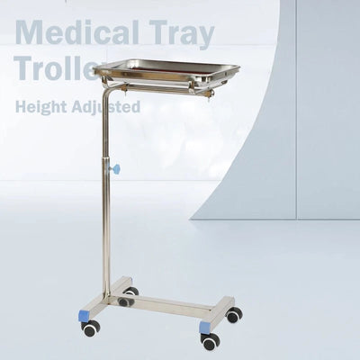 Mayo Tray Stainless Steel Salon Trolley Surgical Medical Instrument Rolling Cart