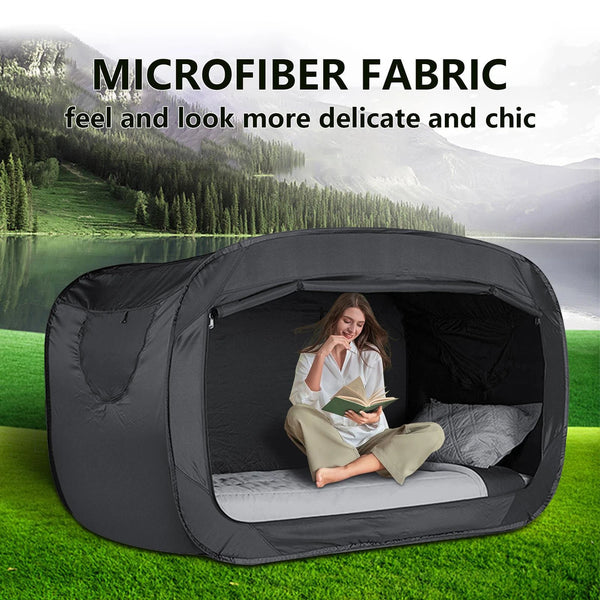 Portable Folding Tent Bed with Privacy Canopy for Camping Indoor & Outdoor Use