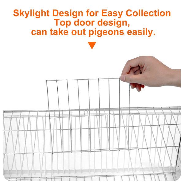 Catch Pigeon Trap One-Way Entrance Pigeon Dove Trap Cage Foldable Galvanised - Image 8