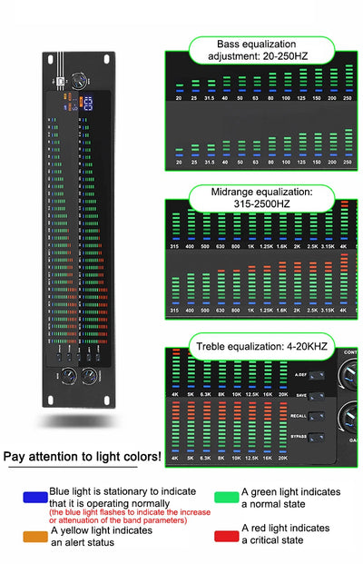 Professional Dual Channel 31-Band Equalizer Digital Synchronized Control Display - Image 8
