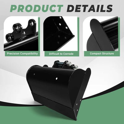 20" No Teeth Flat Backhoe Bucket Mini Excavator Small Digger Attachment 500mm - Image 5