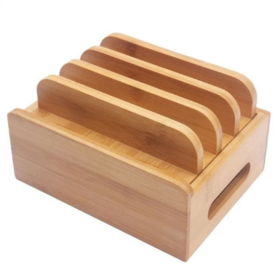 USB Charge Station Multi-Device Hub Charging Dock for Phone iPad Tablet Bamboo - Image 7