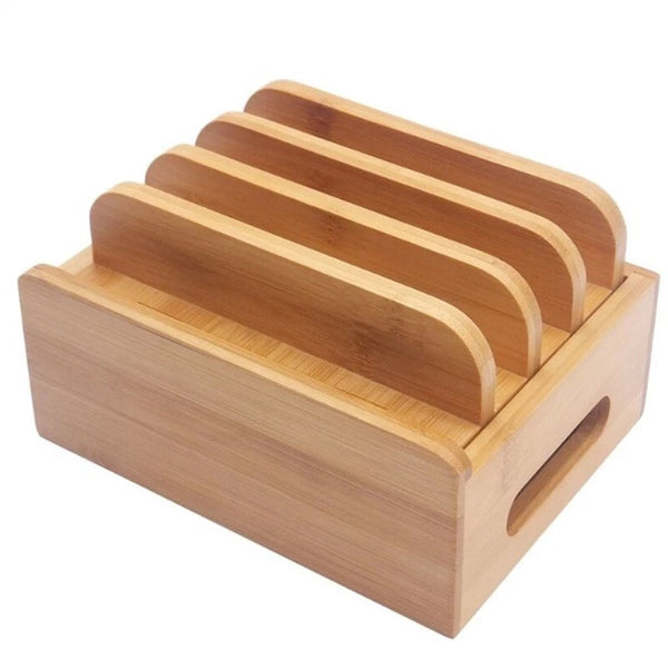 USB Charge Station Multi-Device Hub Charging Dock for Phone iPad Tablet Bamboo - Image 7