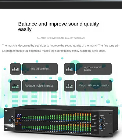 Professional Dual Channel 31-Band Equalizer Digital Synchronized Control Display - Image 9
