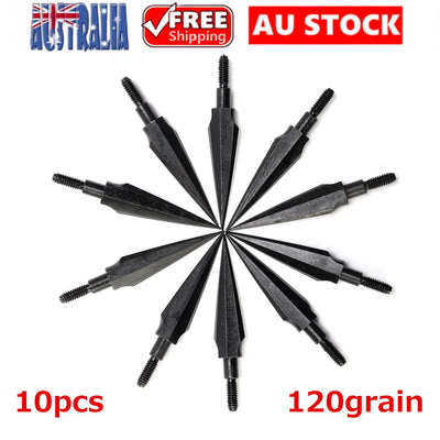 10pcs Archery Broadheads Hunting Arrow Heads Screw-in Arrowheads 120 Grain - Image 2