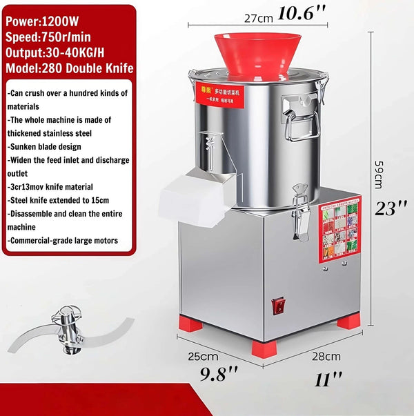 1200W Electric Commercial Vegetable Chopper Cutting Machine Food Processor - Image 4