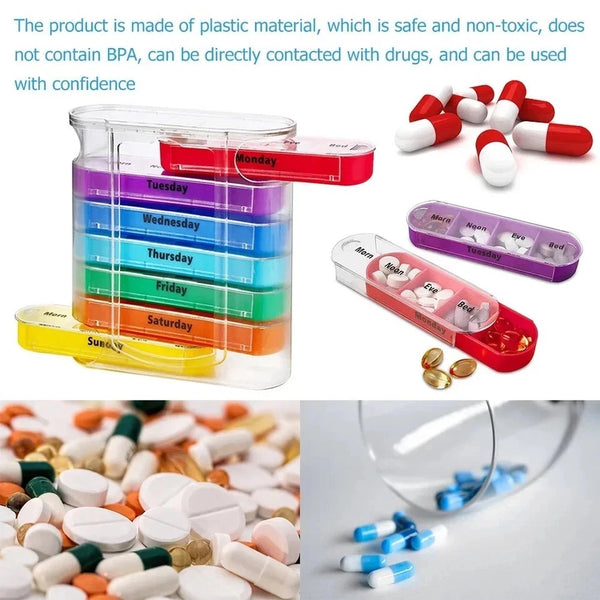 Weekly Daily Pill Box Organiser Tablet Medicine Holder Storage Dispenser 7 Days