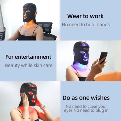 LED Facial Mask 4 Color Red Light Therapy Skin Care Photon Mask Rejuvenation - Image 3