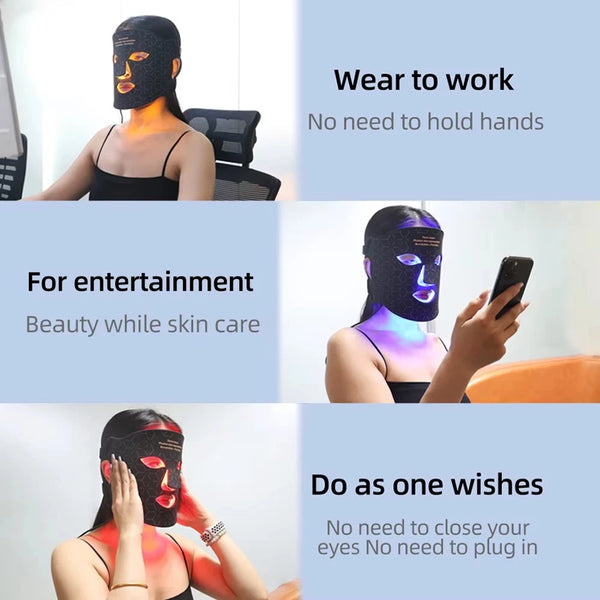 LED Facial Mask 4 Color Red Light Therapy Skin Care Photon Mask Rejuvenation - Image 3