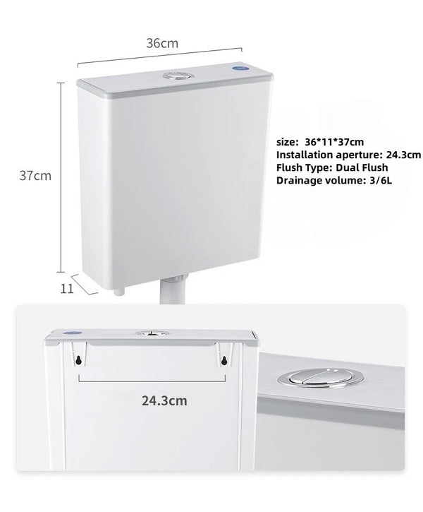 Dual Flush 3/6L Toilet Cistern Set Universal Bathroom Fixture with Outlet pipe WELS - Image 2